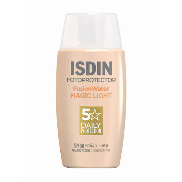 خرید ضد آفتاب رنگی ایزدین فیوژن واتر مجیک SPF 50 رنگ لایت | پوشش طبیعی و محافظت بالا